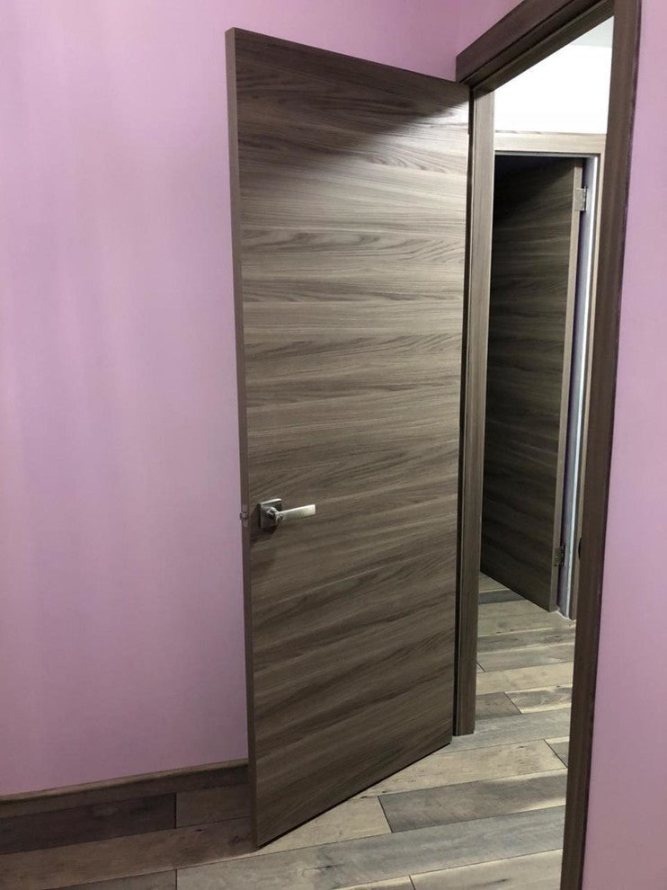 Pre-Hung Modern Interior Door 24 x 80 & Hardware | Planum 0010 Ginger Ash