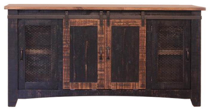 Greenview Sliding Door TV Stand - Black, 70"
