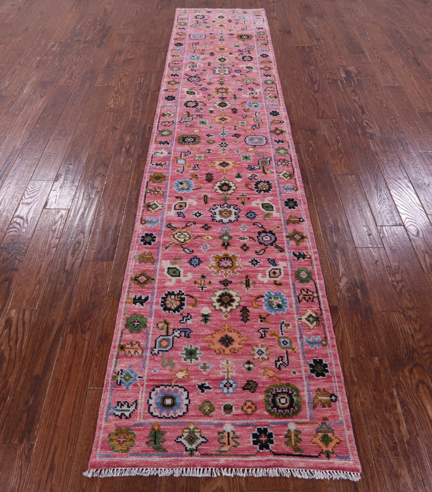 2' 7" X 12' 0" Turkish Oushak Handmade Wool Runner Rug - Q15904