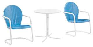 Griffith 3-Piece Outdoor Bistro Set, Sky Blue Gloss