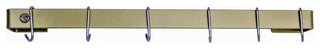 Handcrafted 30" Wall Rack Utensil Bar w 6 Hooks, Brass PC