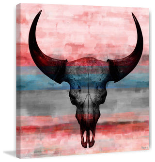 "Pastel Skull" Fine Art Canvas Print, 40"x40"
