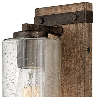 Hinkley Sawyer 11" Single Light Vanity Wall Sconce, In Sequoia + Iron Rust