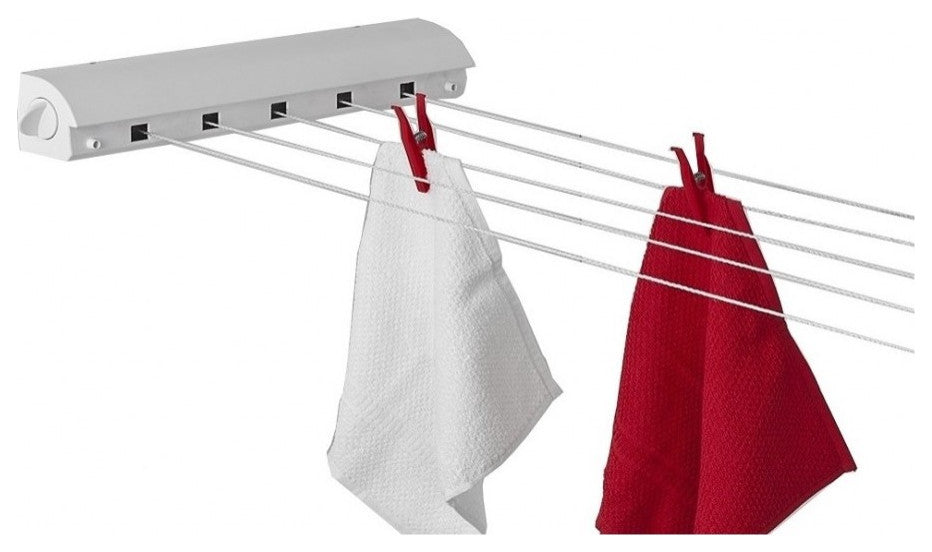 Heavy Duty Retractable Clothesline Indoor 5-Line 4.2 Meter (White)