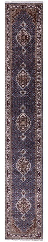 Runner Persian Tabriz Handmade Wool and Silk Rug 2' 7" X 15' 10" Q8945
