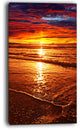 "Colorful Sunset Mirrored in Waters" Modern Beach Canvas Art Print, 20"x40"