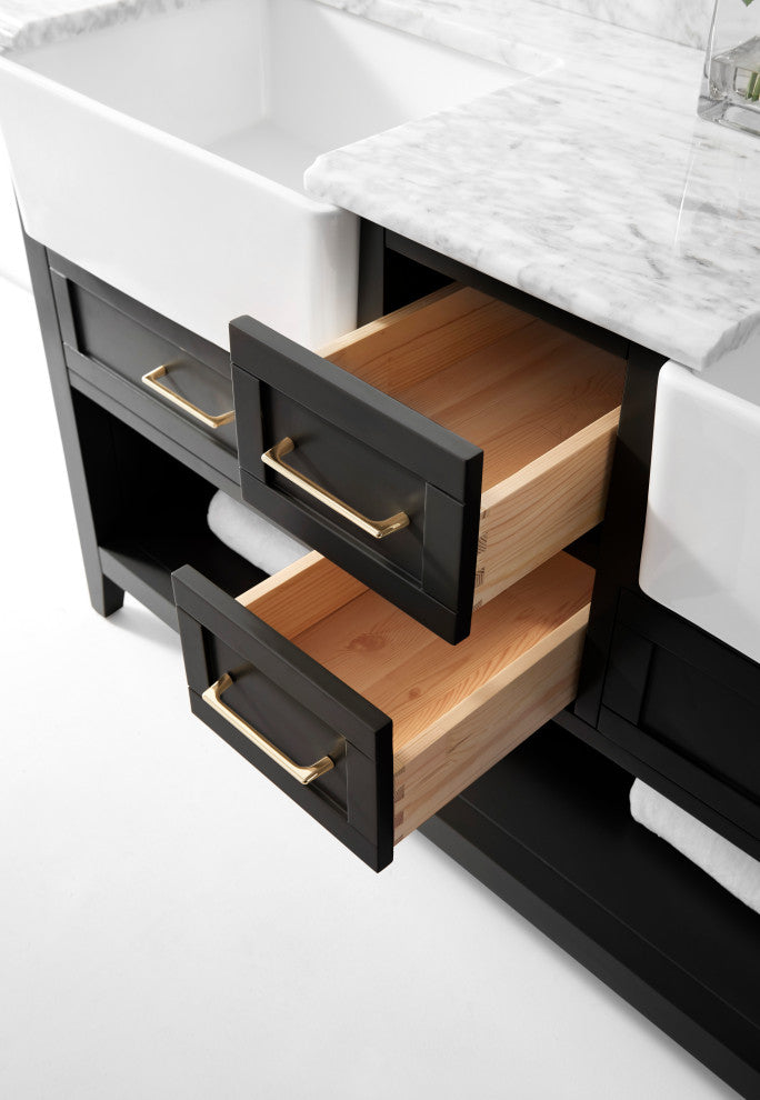 Hayley Bathroom Vanity Set, Black Onyx, 60"