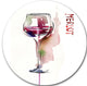 Red Wine, Contemporary Round Wall Art, 23"