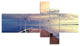 Pier Under Bright Sky, Seascape Canvas Art Print, 60"x32", 5 panels