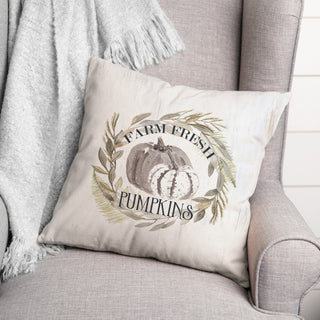 Pumkins In Wreath 20x20 Spun Poly Pillow