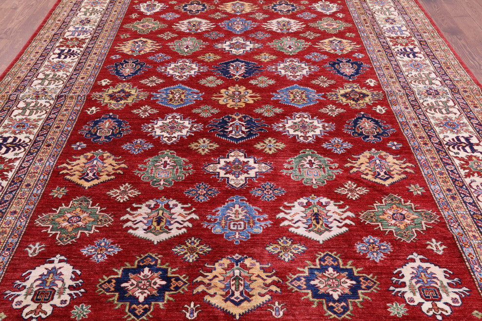 8' 10" X 11' 9" Super Kazak Geometric Handmade Rug Q9521