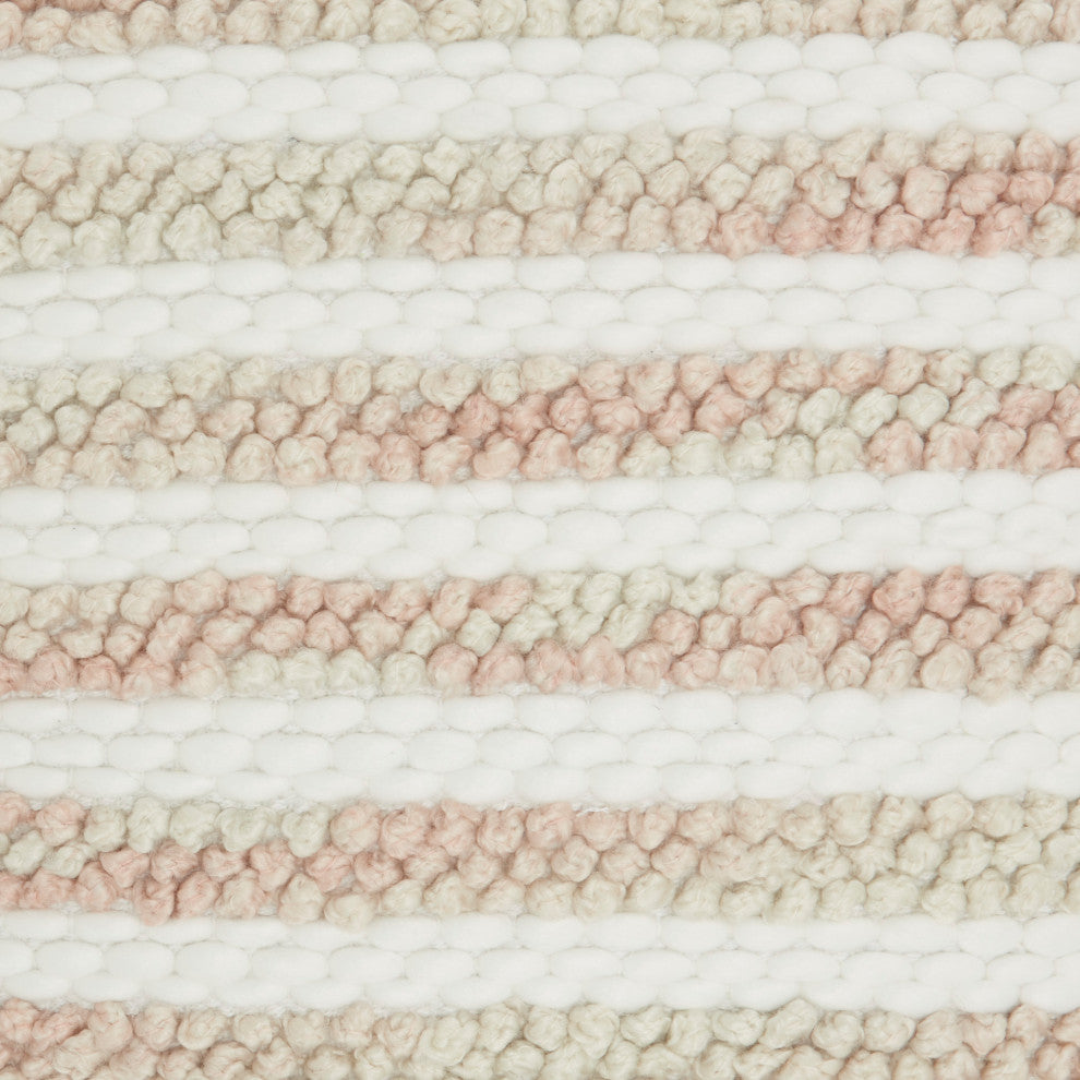 Nourison Home 20"x20" Mina Victory Ombre Woven Stripes Blush Throw Pillows