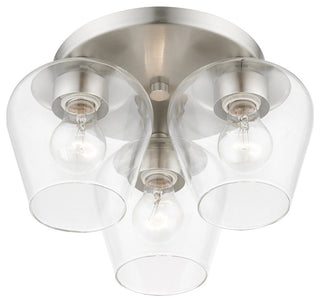Willow 3 Light Brushed Nickel Flush Mount