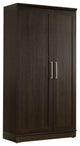 Transitional Storage Cabinet, Frame Paneled Doors With Metal Handles, Dakota Oak