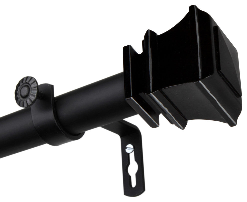 Michel 1" Curtain Rod, Black, 160-240"