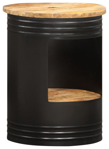 vidaXL Coffee Table Round End Accent Sofa Table with Storage Solid Wood Mango