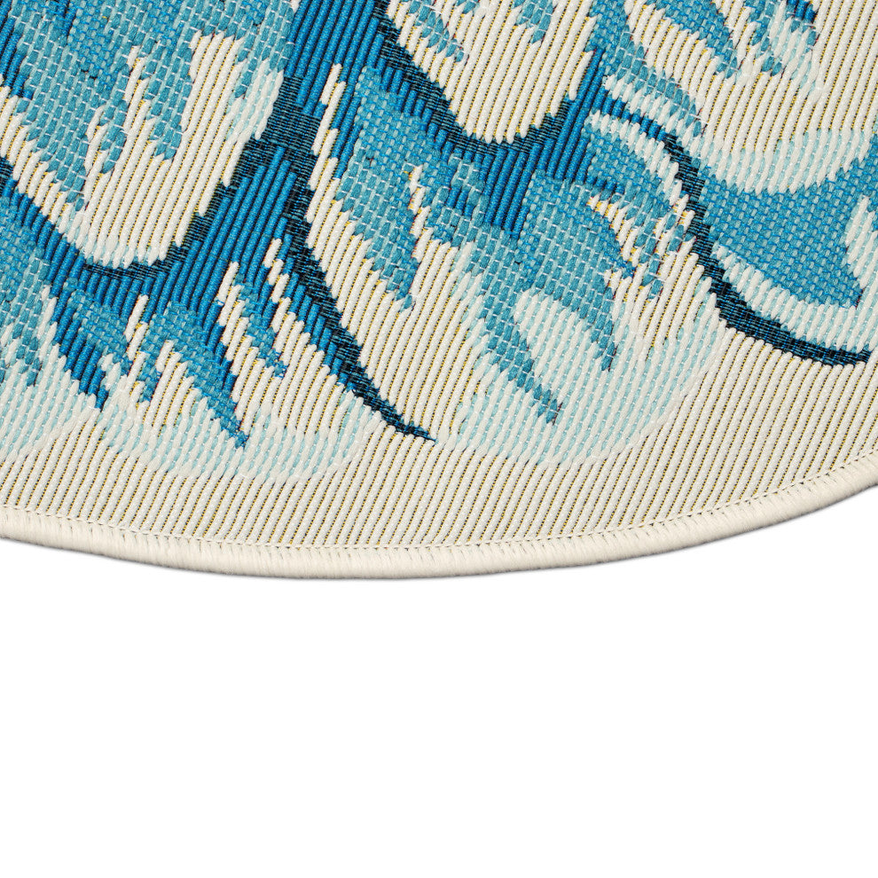 Esencia Mum Indoor/Outdoor Mat Blue 3'3"x3'3"