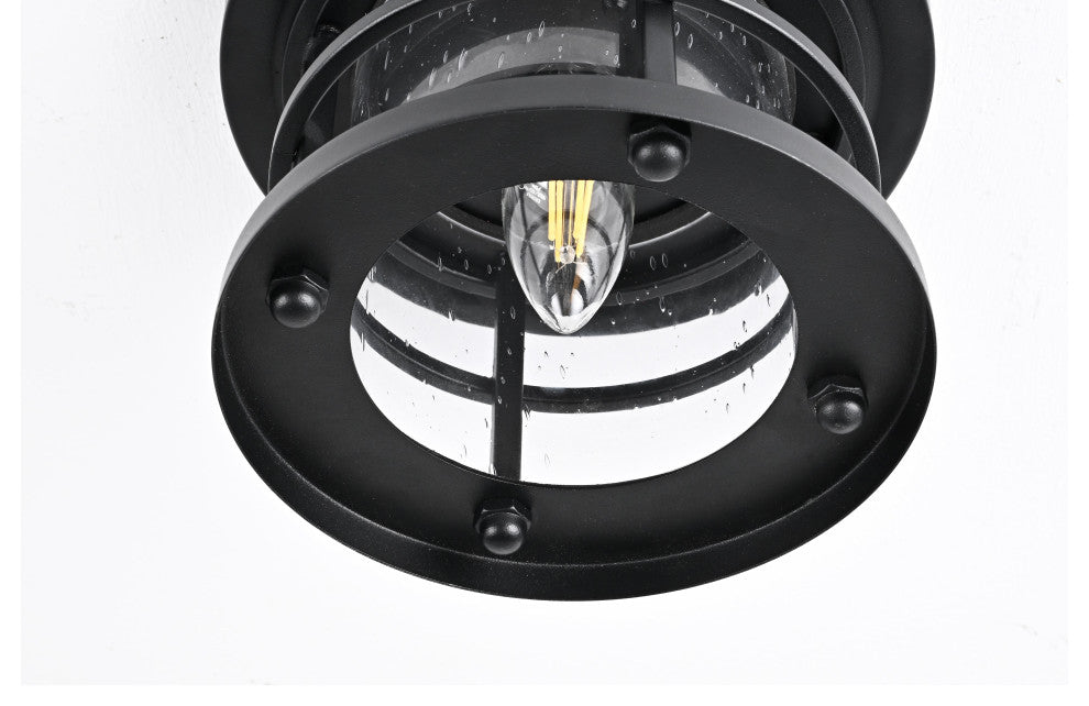 Home Living 8" Outdoor Flush Mount, Black