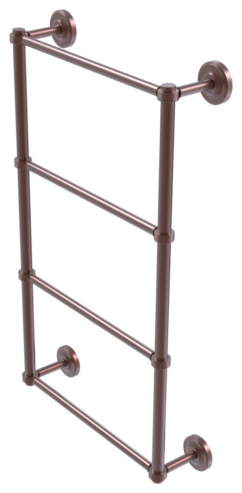 Prestige Regal 4-Tier 24" Ladder Towel Bar with Groovy Detail, Antique Copper