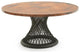 Modern Twisted Spoke Copper Dining Table- Copper Top, Copper, 66x66x31