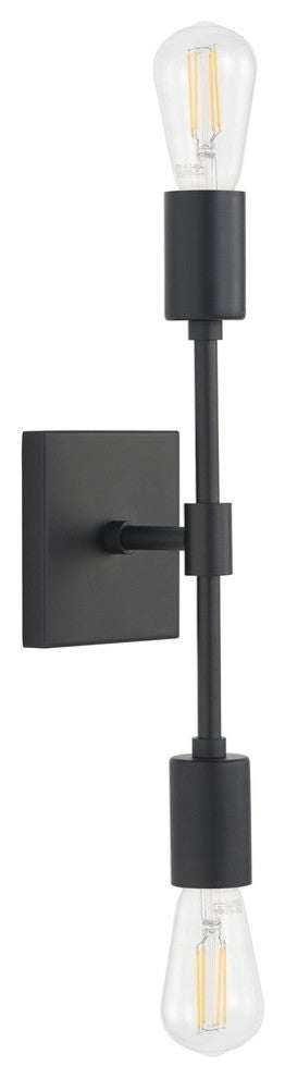 Berbella 2-Light Bathroom Wall Sconce, Black