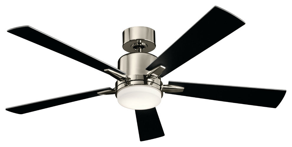52" Lucian LED Fan, Polished Nickel/Black/Silver Blade