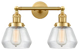 Fulton 2 Light Bath Vanity Light, Satin Gold, Clear