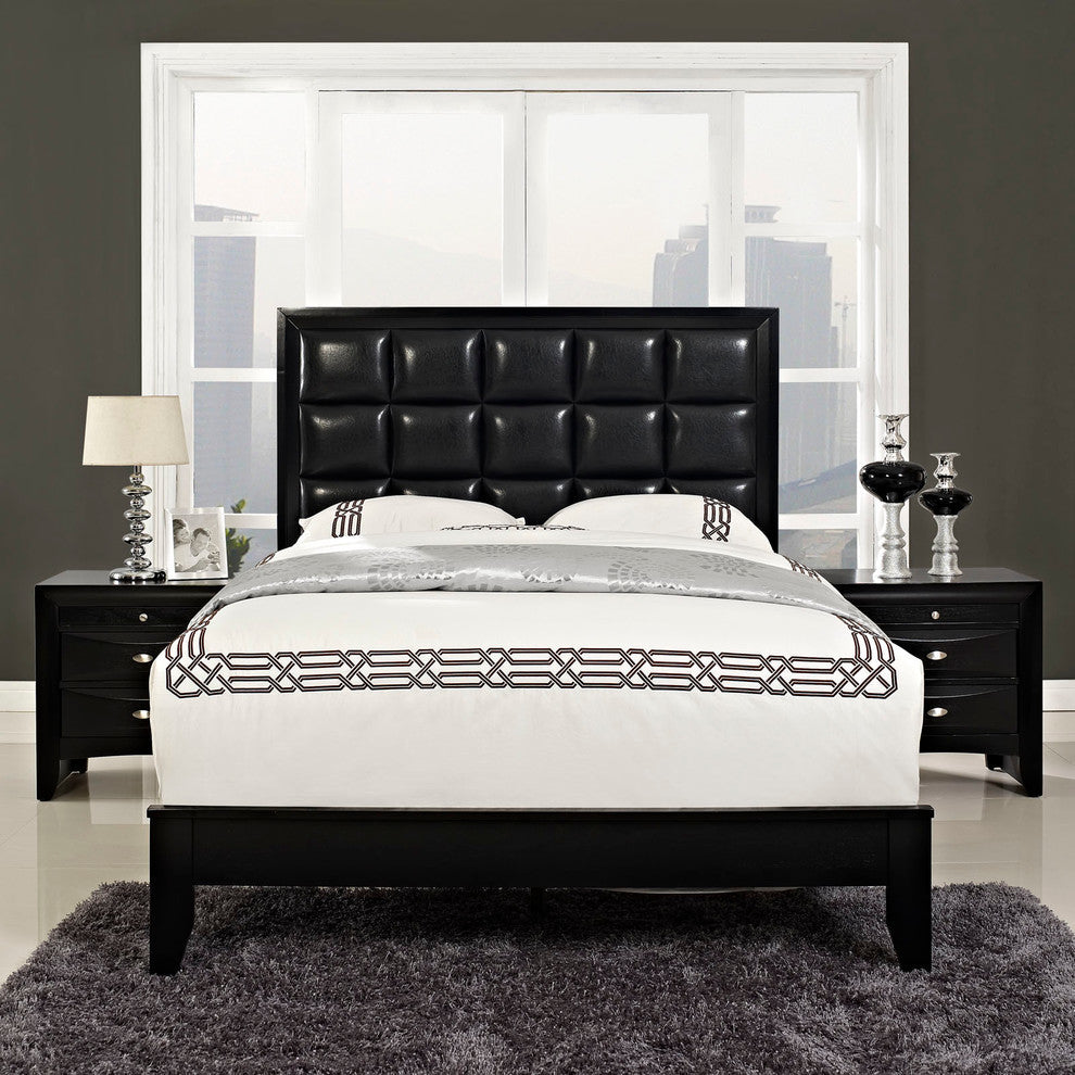 Modern Contemporary Bedroom 3-Piece SetQueen Bedroom Set Black