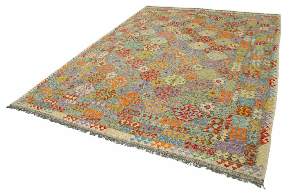 Rug N Carpet - Hand-knotted Turkish 8' 4'' x 11' 5'' Unique Wool Kilim Rug