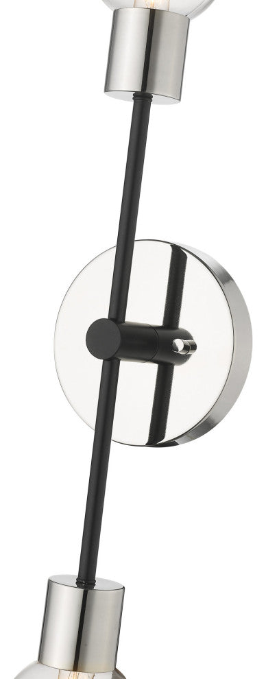 Z-Lite 621-2S Neutra 2 Light 26" Tall Wall Sconce - Matte Black / Foundry Brass