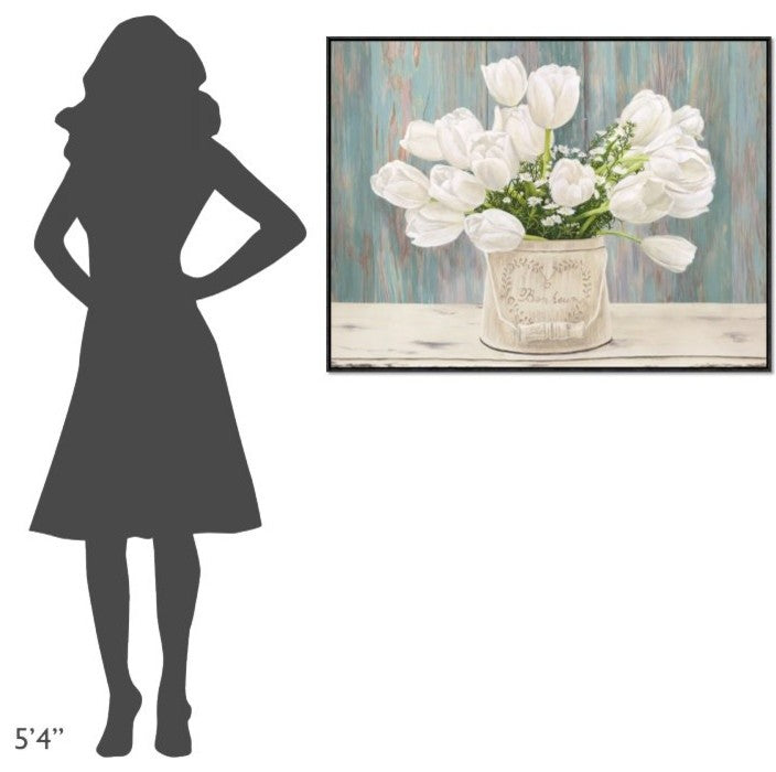 "Country Bouquet" Framed Canvas Giclee by Remy Dellal, 41x31"