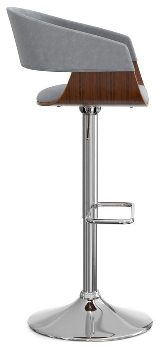 Lowell Adjustable Swivel Bar Stool, Stone Grey