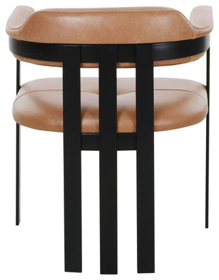 Modrest Hazen Modern Camel Leather + Black Iron Dining Chair