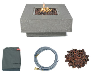 Manhattan 36" Concrete Fire Table (Natural Gas) / Light Grey