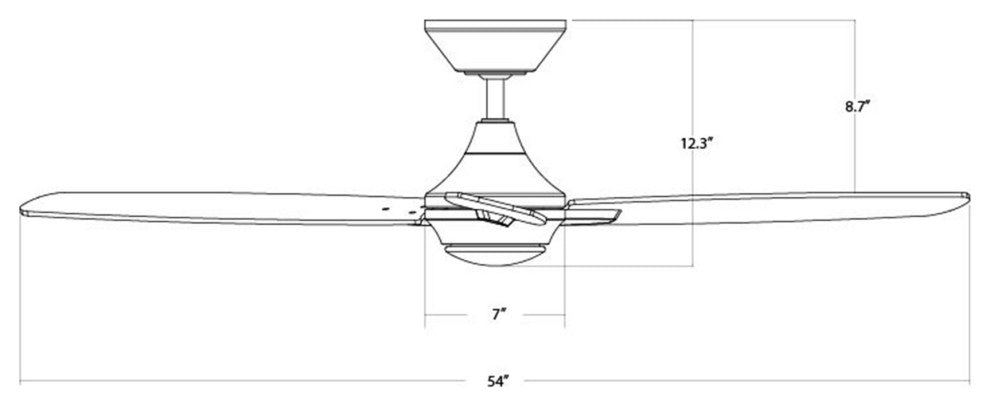 Blitzen Indoor/Outdoor 3-Blade Smart Ceiling Fan, Matte Black, Without Light
