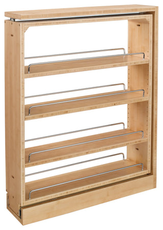 Wood Base Filler Pull Out Organizer for New Kitchen Applications, 6"