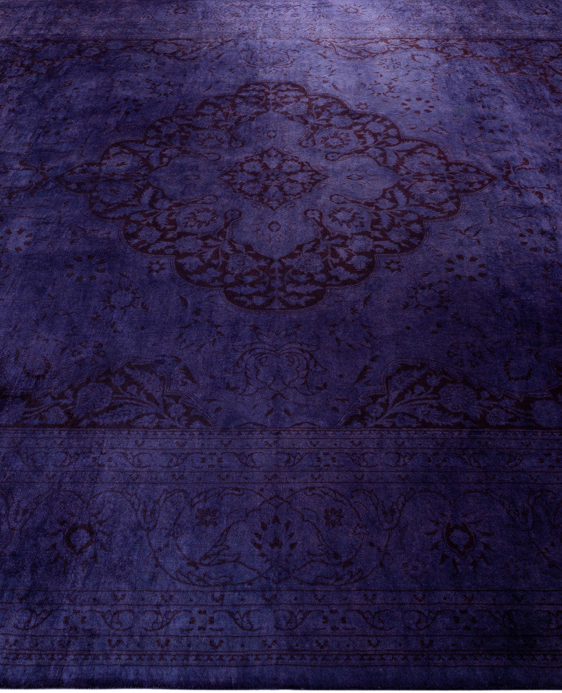 Overdyed One-of-a-Kind Hand-Knotted Area Rug Purple, 8' 2" x 10' 4"