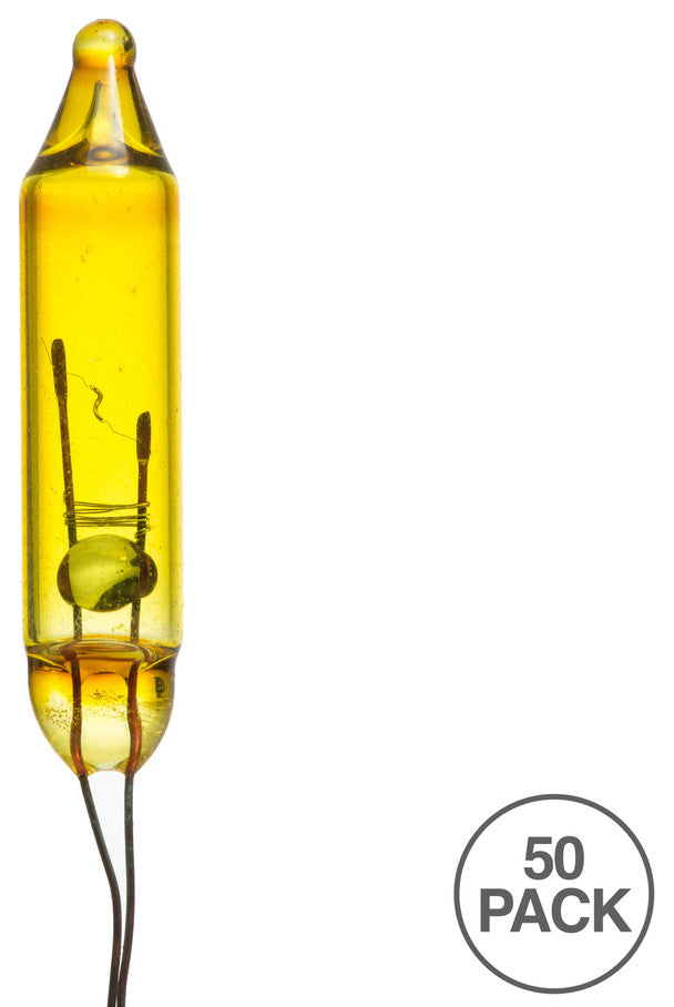 Vickerman W2V1707 Yellow Glass Incandescent Mini Bulb With Pinched Base