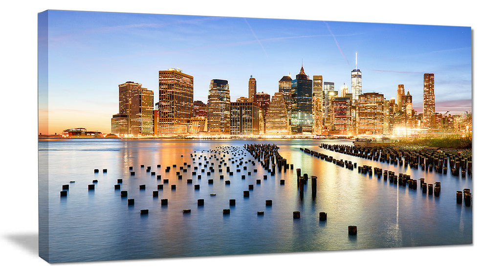 "New York Skyline With Skyscrapers" Canvas Print60"x28", 1 Panel