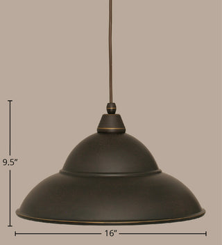 Cord Mini Pendant, Dark Granite/Dark Granite Cone Metal Shade