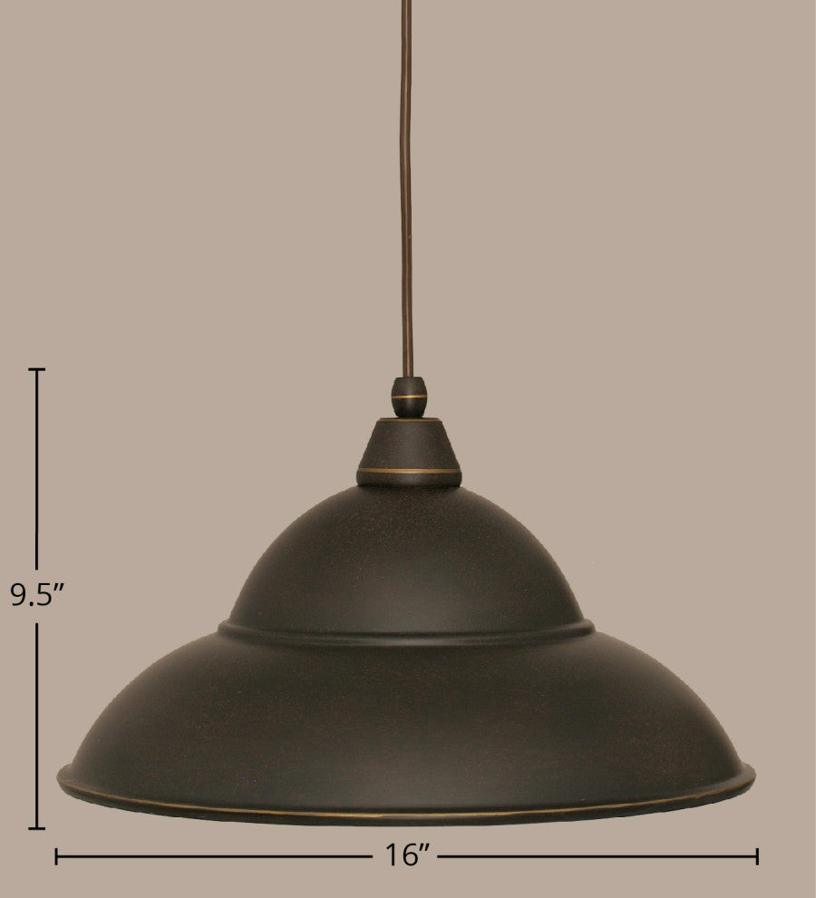 Cord Mini Pendant, Dark Granite/Dark Granite Cone Metal Shade