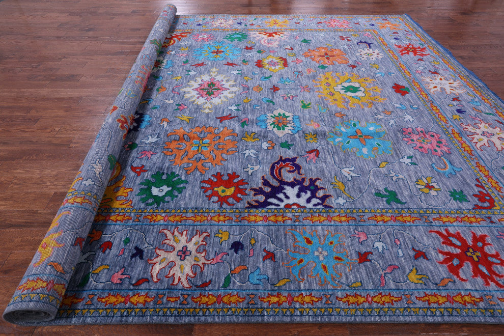 Turkish Oushak Handmade Wool Rug 12' 2" X 14' 9" - Q14932