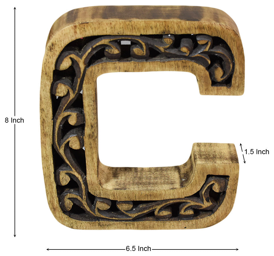 Handmade Eco-Friendly Wall Decor Alphabet Letter Block, 1.3x7.8x6.6