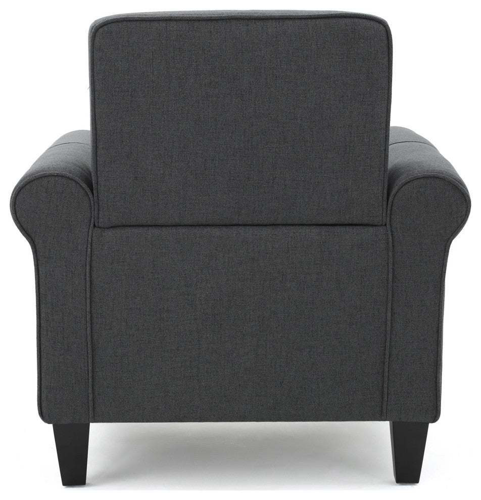 GDF Studio Declan Padded Fabric Club Chair, Dark Gray