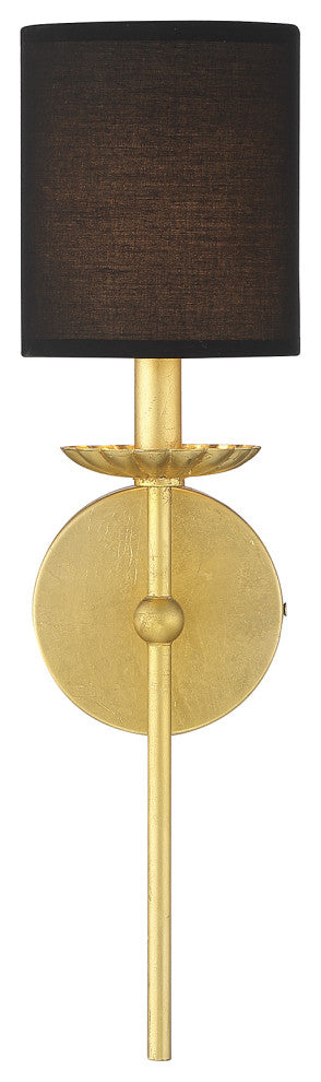1-Light Wall Sconce, Matte Black, True Gold