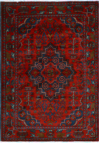 Khamyab Nevaeh Red/Navy Rug, 3'3x4'11