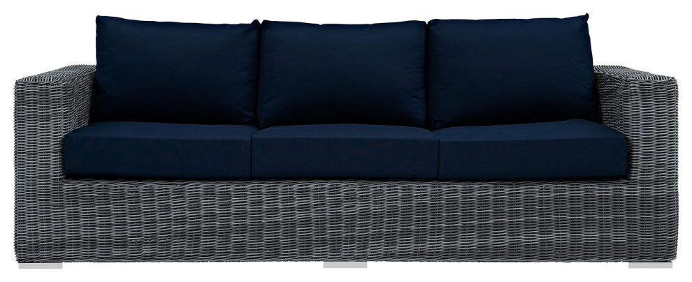 Summon Outdoor Patio Sunbrella, Sofa, Canvas Navy