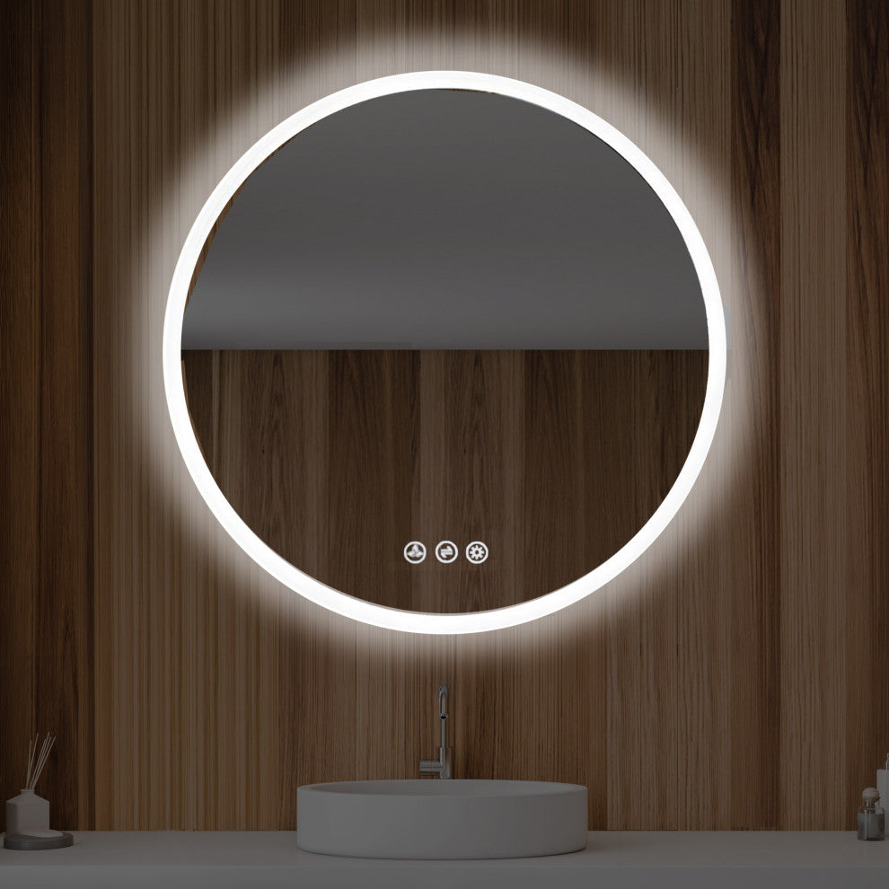 Fogless, Color Temperature Adjustable LED Mirror, 32" Round