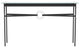 Equus Console Table, Black Finish - Sterling Accents - Black Leather Strap