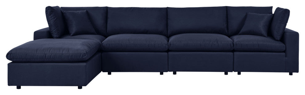 Modular Lounge Sectional Deep Sofa Set, Blue Navy, Modern, Outdoor Hospitality